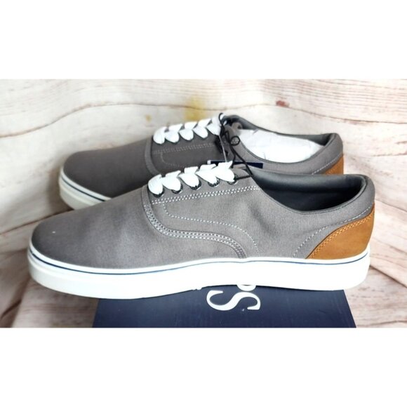M Chaps Grey Canvas Lace-Up Low Cut Dress/Casual Shoes – Size 10 Versatile Men's - Picture 10 of 11